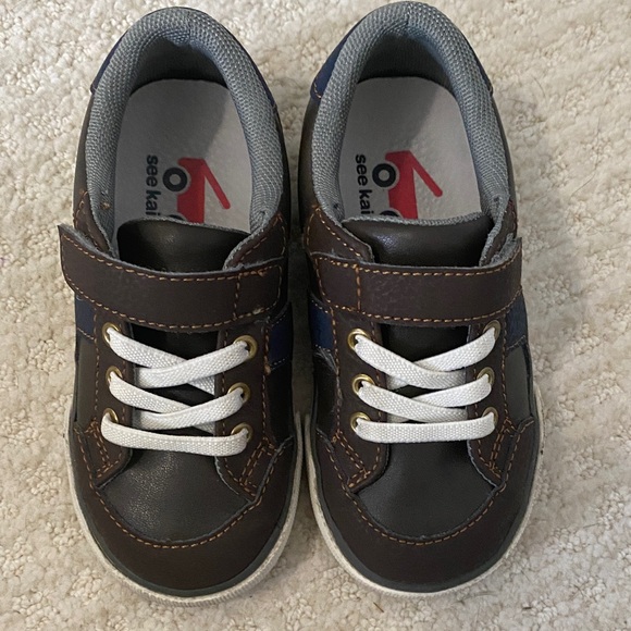 See Kai Run Brown and Blue Kids Sneakers - Picture 2 of 3